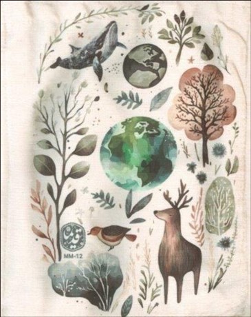 تصویر  كيف پارچه‌اي مخمل 26*20 كد MM12 (طرح زمين)